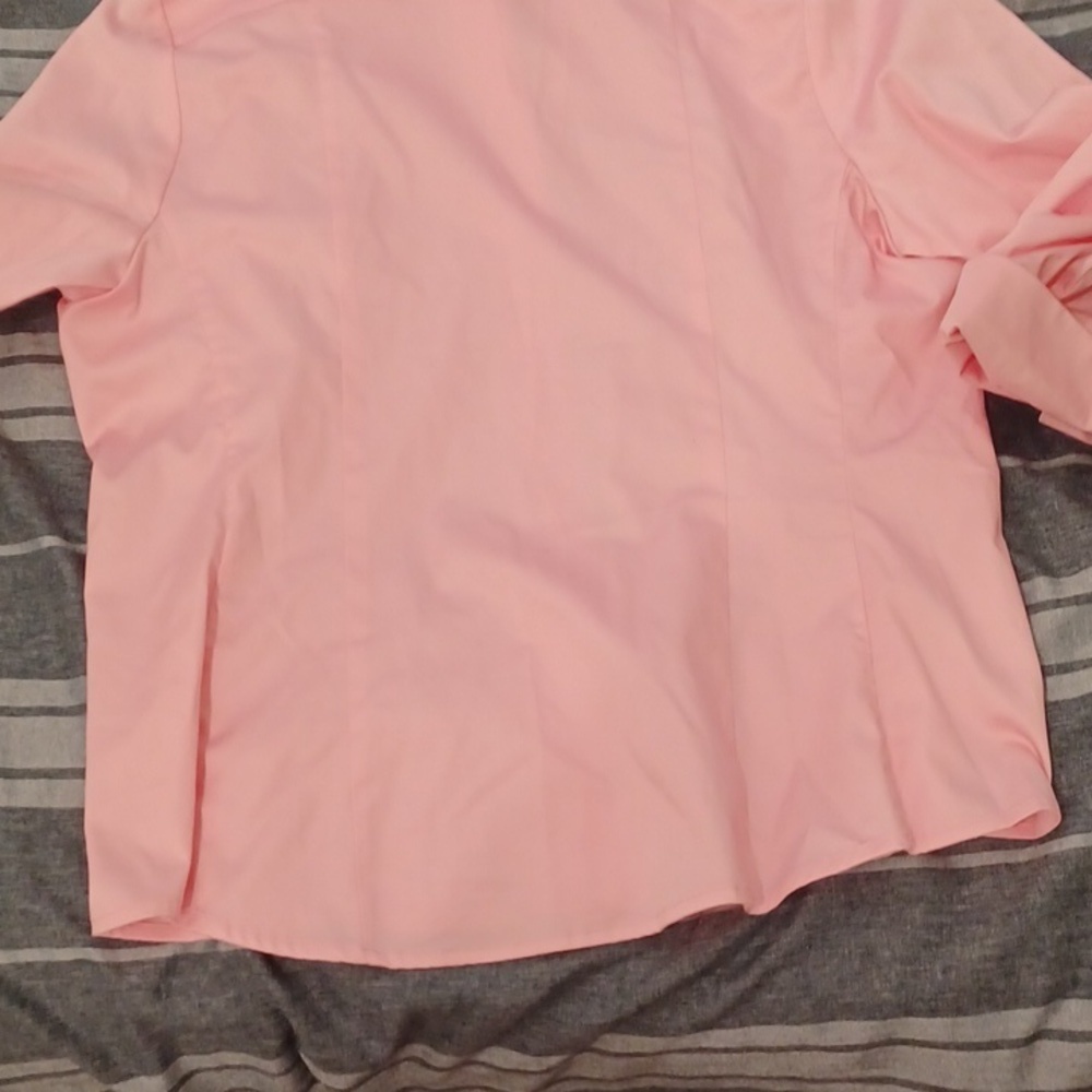 Christine Alexander Crystalli Long Pink Shirt Sz L, palm embellishments - Picture 6 of 6
